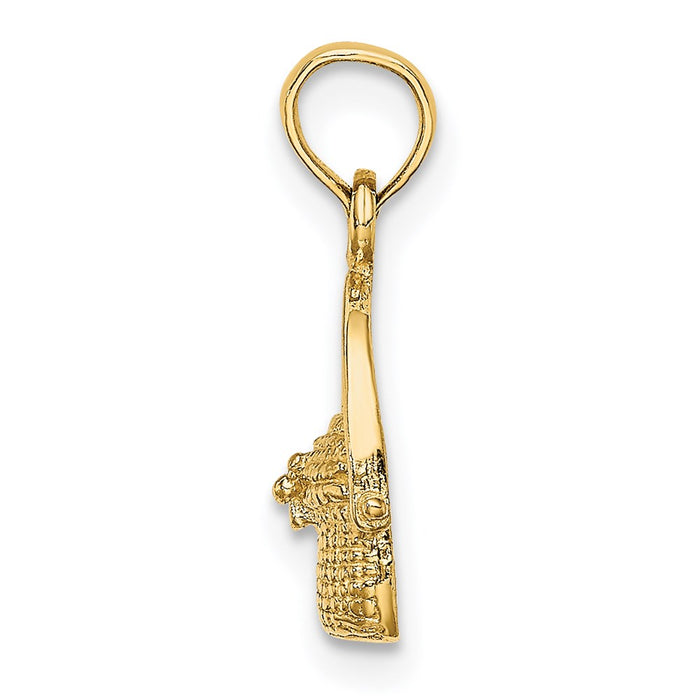 Million Charms 14K Yellow Gold Themed 2-D Nantucket Basket Charm