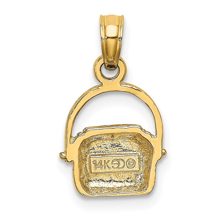 Million Charms 14K Yellow Gold Themed 2-D Nantucket Basket Charm