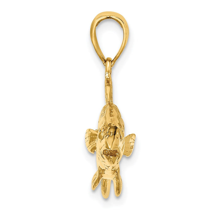 Million Charms 14K Yellow Gold Themed 3-D Red Fish Charm