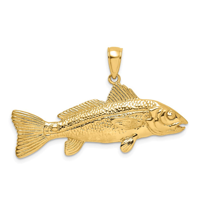 Million Charms 14K Yellow Gold Themed 3-D Red Fish Charm