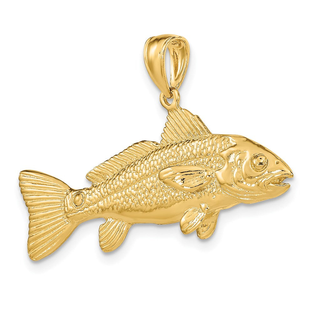 Million Charms 14K Yellow Gold Themed 3-D Red Fish Charm