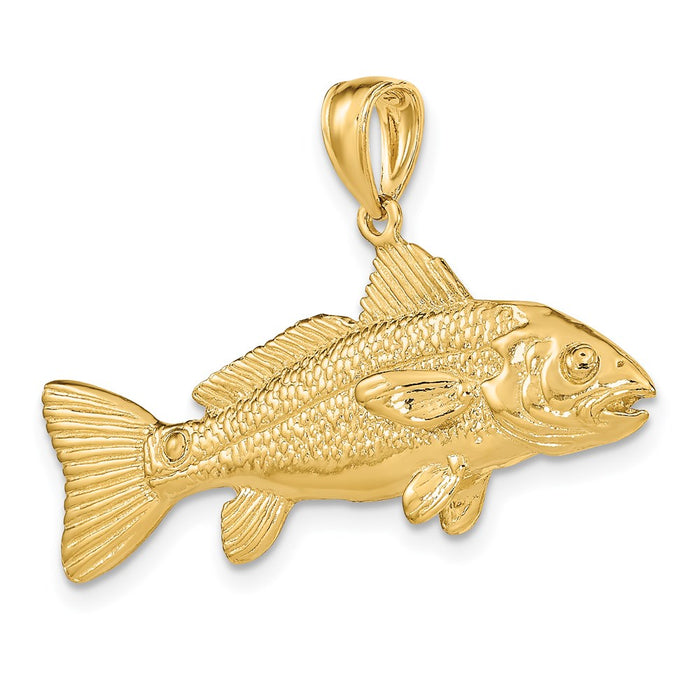 Million Charms 14K Yellow Gold Themed 3-D Red Fish Charm