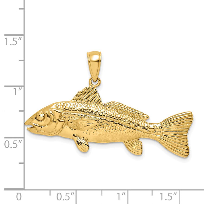 Million Charms 14K Yellow Gold Themed 3-D Red Fish Charm