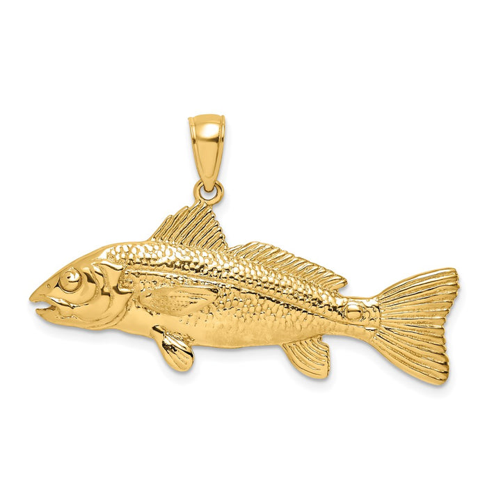 Million Charms 14K Yellow Gold Themed 3-D Red Fish Charm