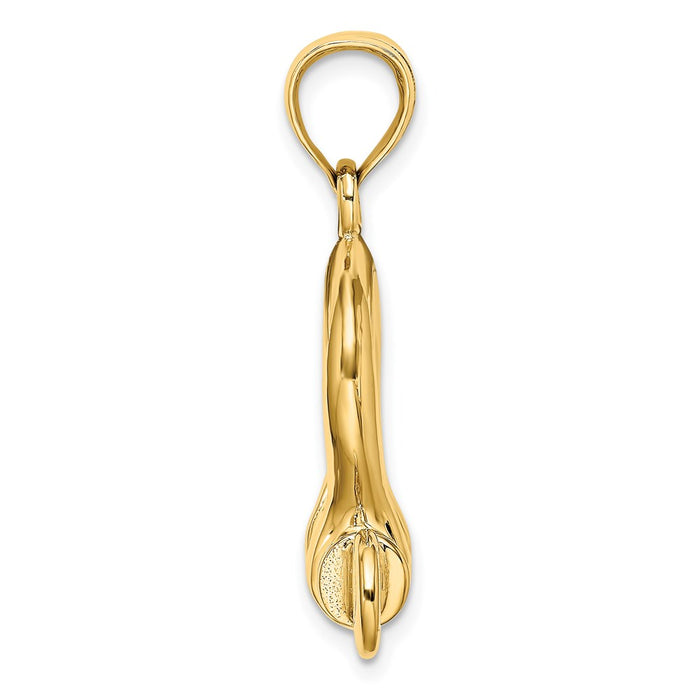 Million Charms 14K Yellow Gold Themed 3-D Large Shackle Charm