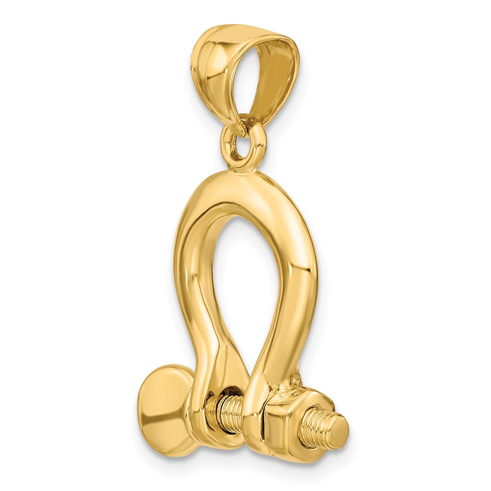 Million Charms 14K Yellow Gold Themed 3-D Large Shackle Charm