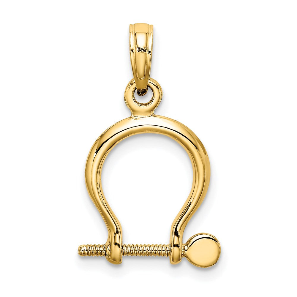 Million Charms 14K Yellow Gold Themed 3-D Small Shackle Link Screw Charm