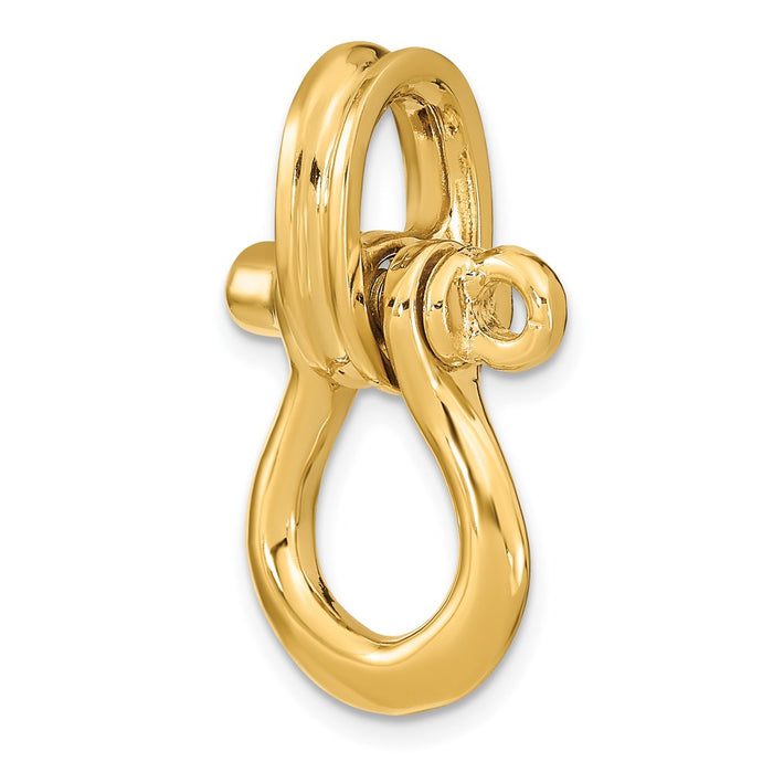 Million Charms 14K Yellow Gold Themed 3-D Large Shackle With Pulley Bail Charm