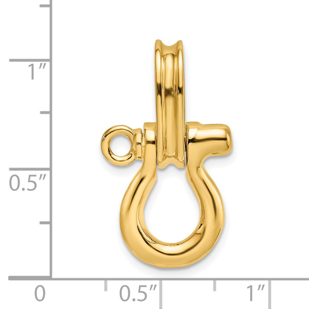 Million Charms 14K Yellow Gold Themed 3-D Medium Shackle Charm