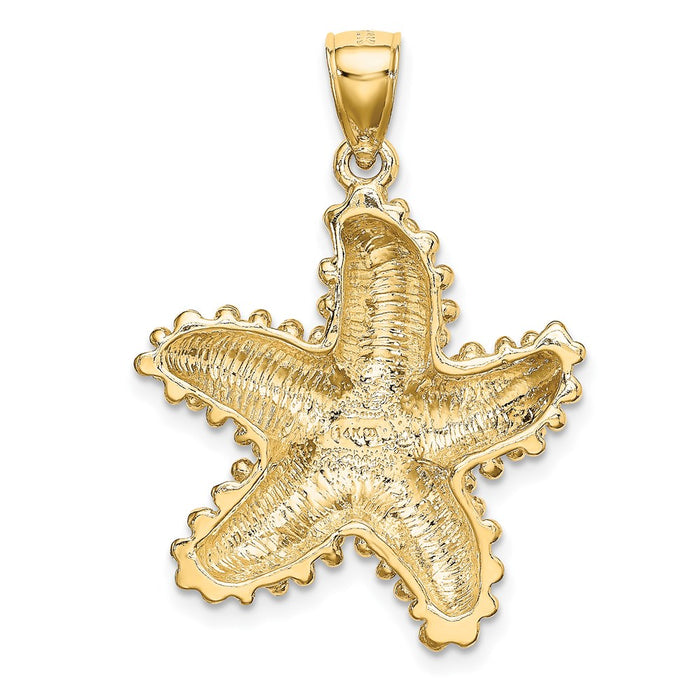 Million Charms 14K Yellow Gold Themed Beaded Nautical Starfish Charm