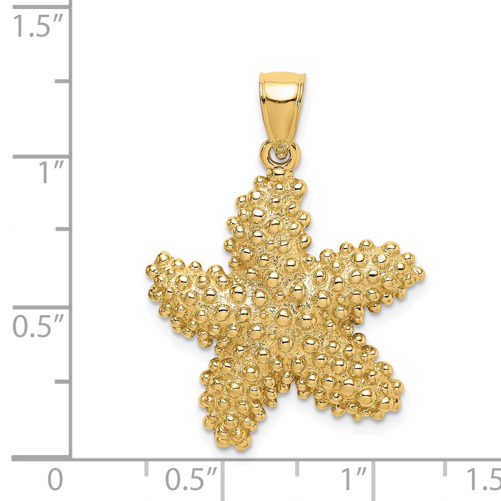 Million Charms 14K Yellow Gold Themed Beaded Nautical Starfish Charm