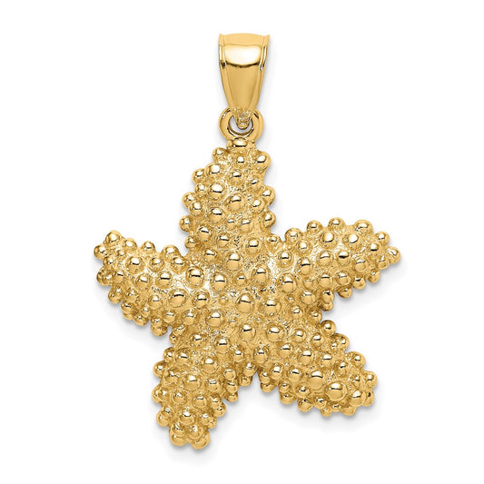 Million Charms 14K Yellow Gold Themed Beaded Nautical Starfish Charm