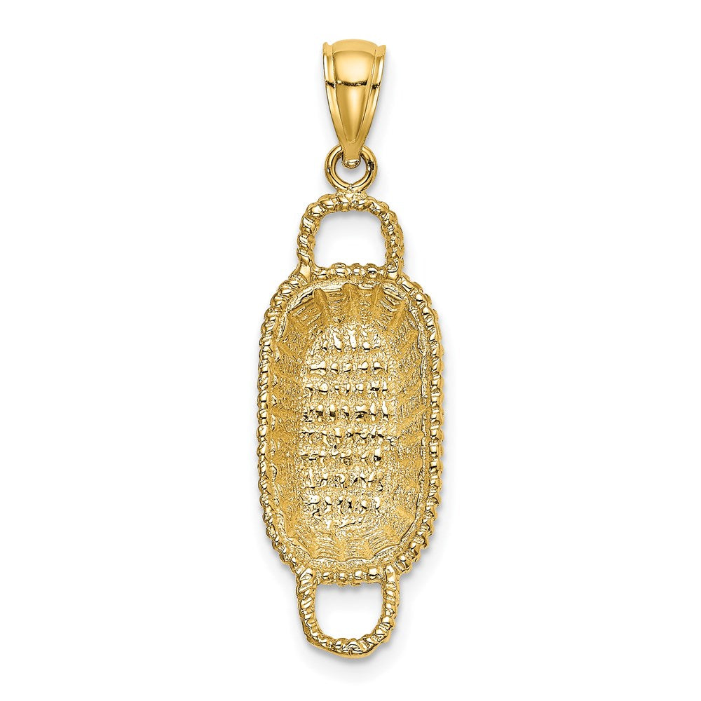 Million Charms 14K Yellow Gold Themed 3-D 2 Handles Rectangular Basket Charm