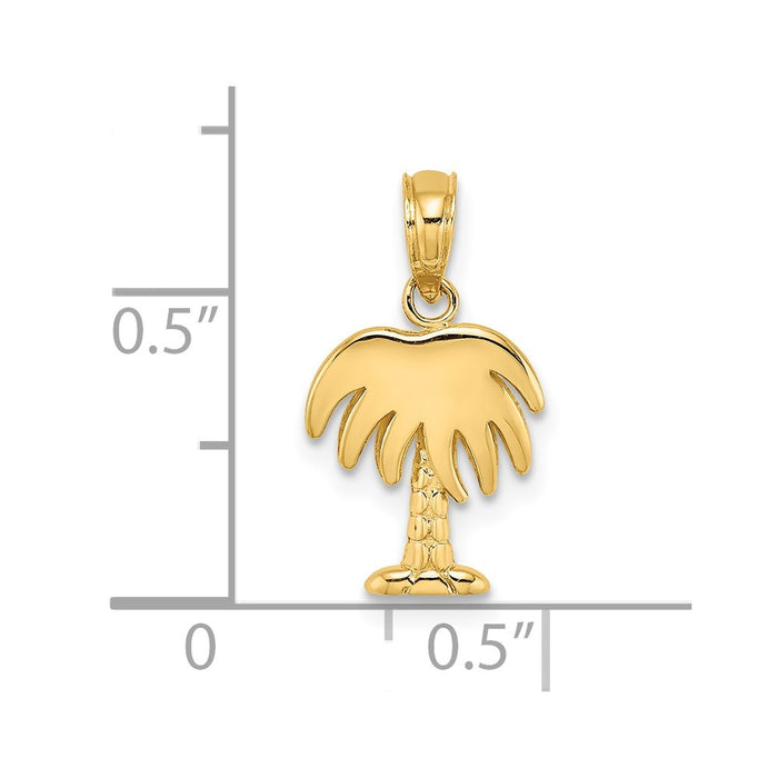 Million Charms 14K Yellow Gold Themed Charleston Palm Tree Charm