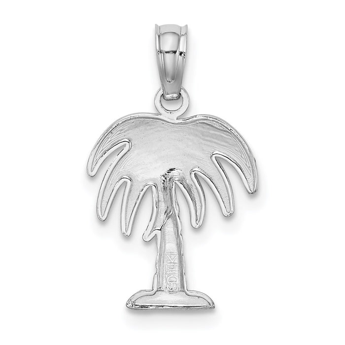 Million Charms 14K White Gold Themed Charleston Palm Tree Charm