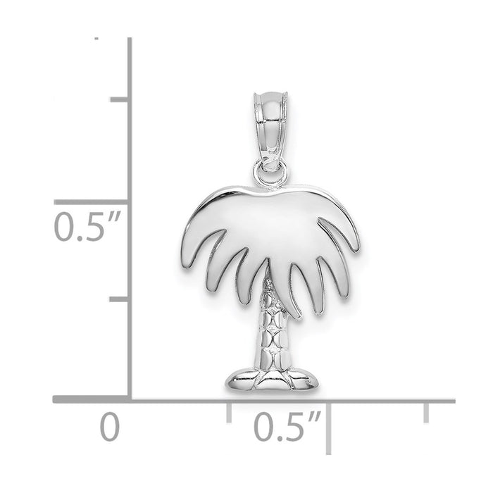 Million Charms 14K White Gold Themed Charleston Palm Tree Charm