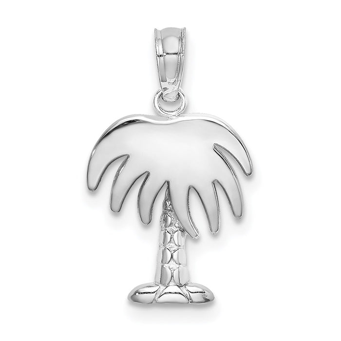 Million Charms 14K White Gold Themed Charleston Palm Tree Charm