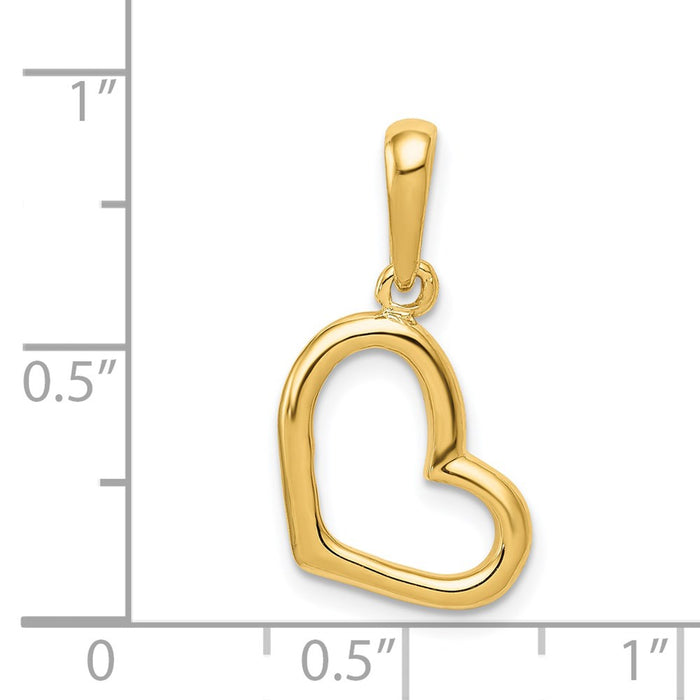 Million Charms 14K Yellow Gold Themed Polished Heart Pendant