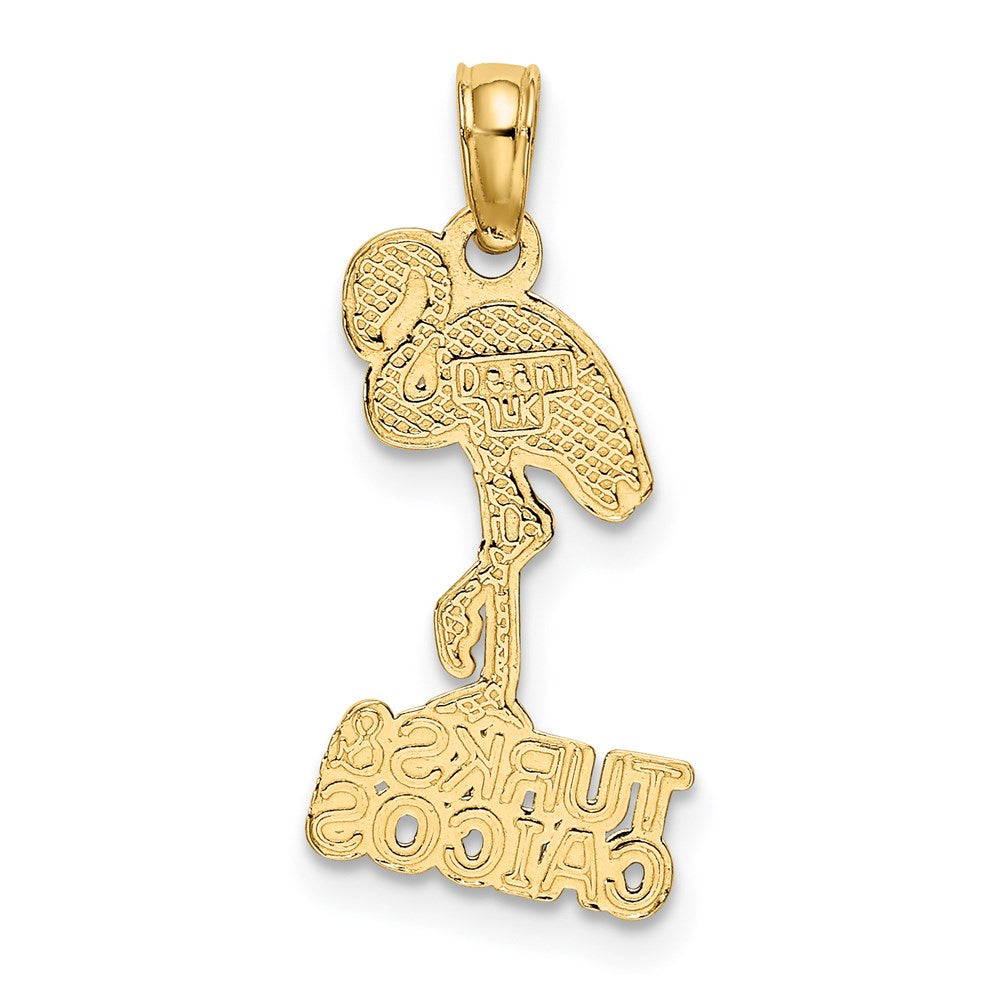Million Charms 14K Yellow Gold Themed Turks & Caicos Under Flamingo Charm