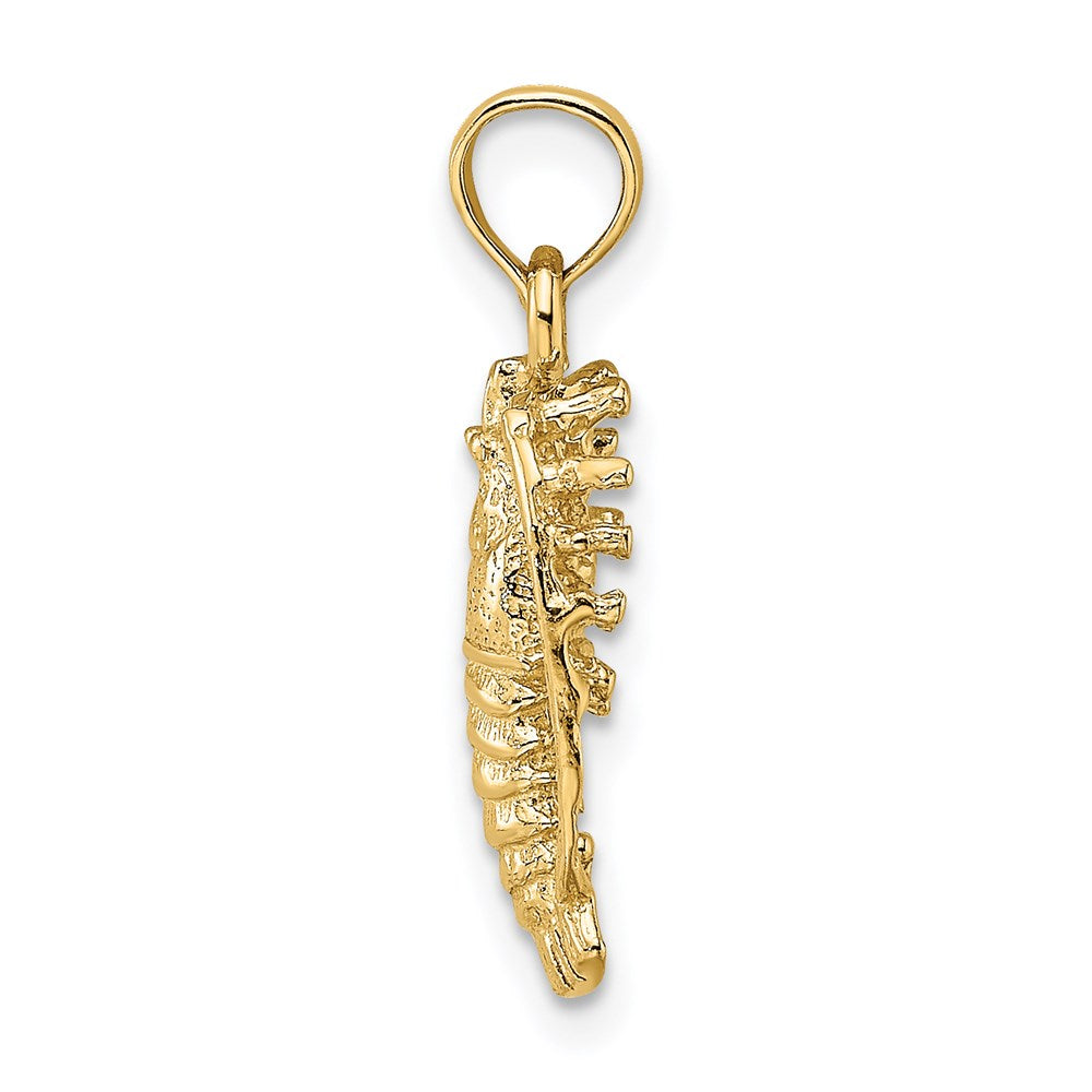 Million Charms 14K Yellow Gold Themed Florida Lobster With Out Claws Charm