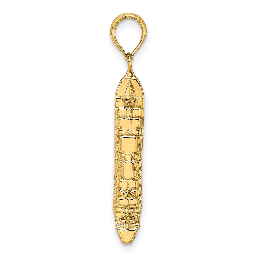Million Charms 14K Yellow Gold Themed 3-D Polished Cruise Ship Charm