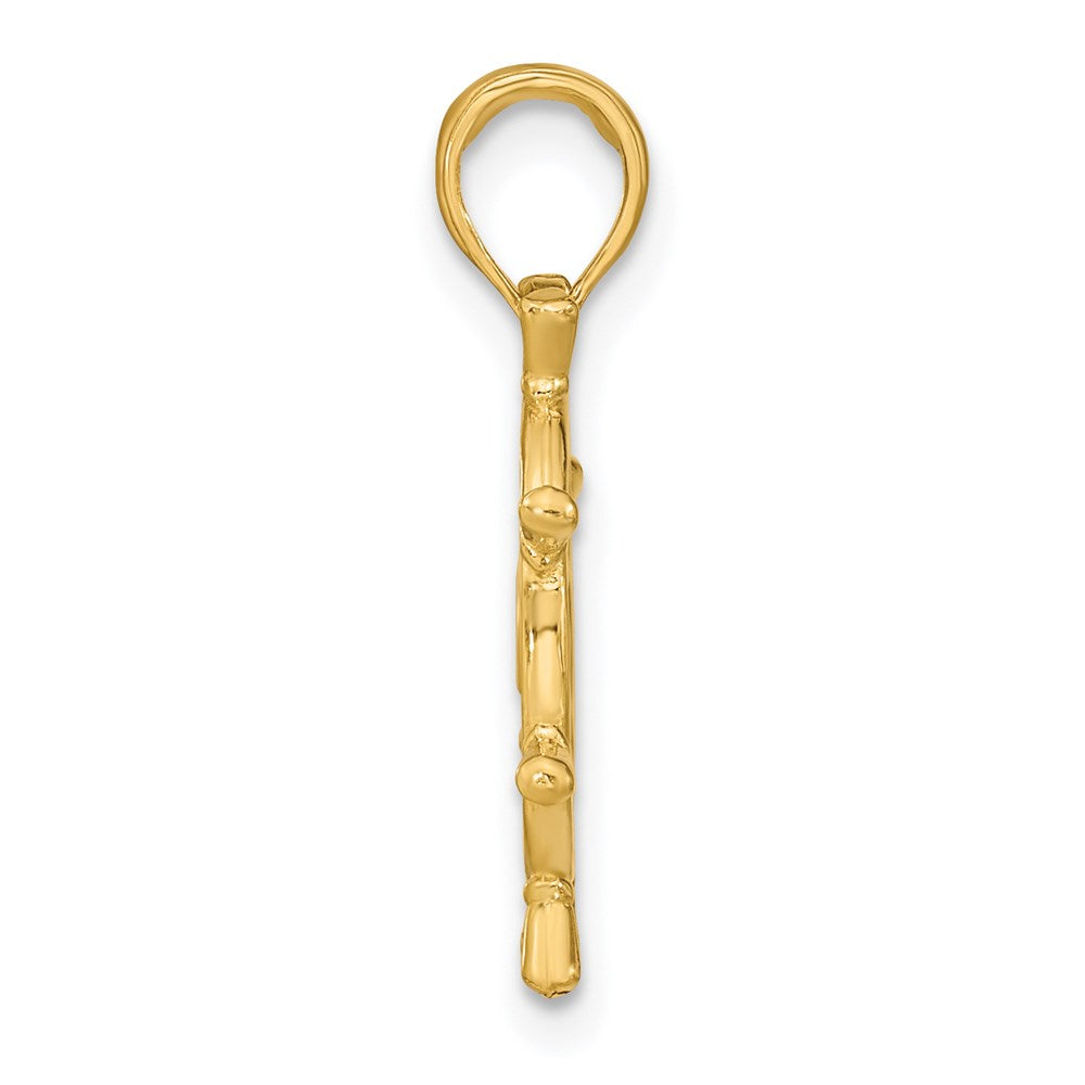 Million Charms 14K Yellow Gold Themed 3-D Ship Whell Charm