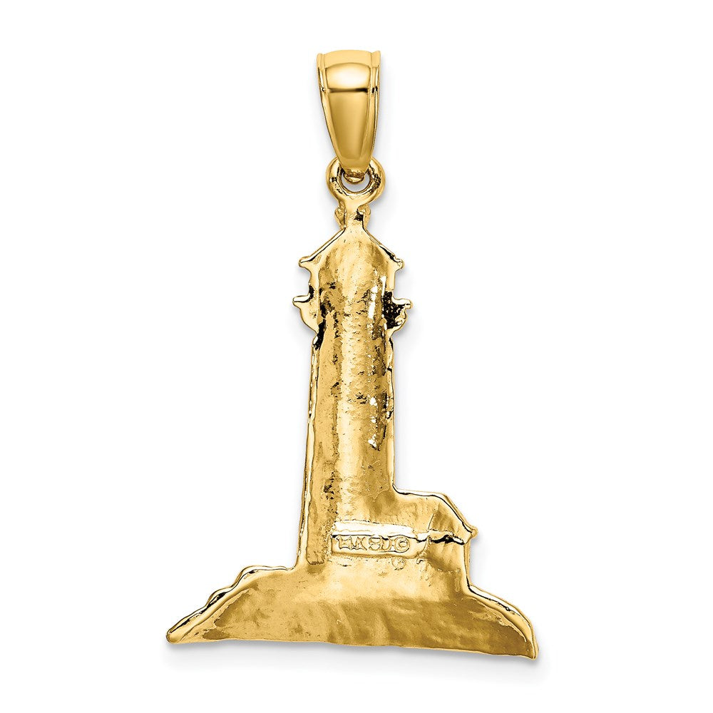 Million Charms 14K Yellow Gold Themed Polished Lighthouse Charm