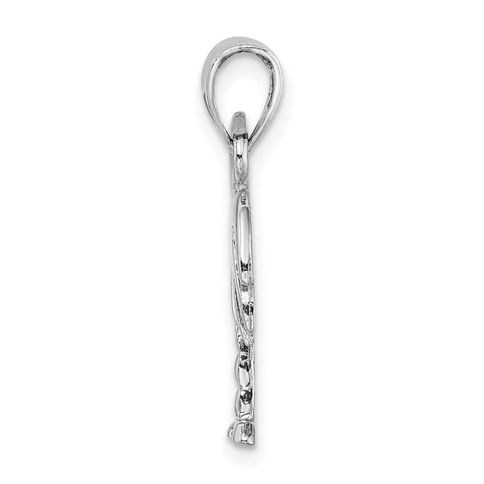 Million Charms 14K White Gold Themed Polished Charleston Palm Tree Charm