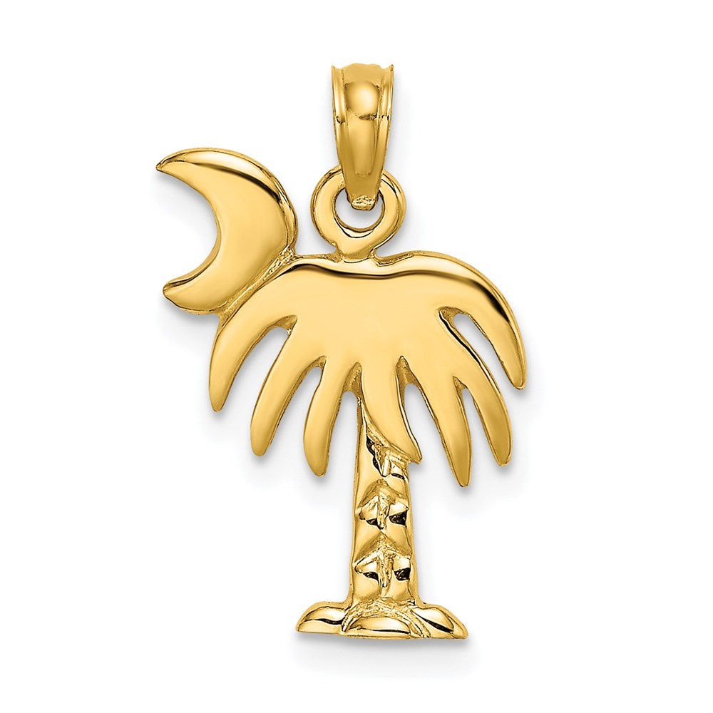 Million Charms 14K Yellow Gold Themed Polished Charleston Palm Tree Charm