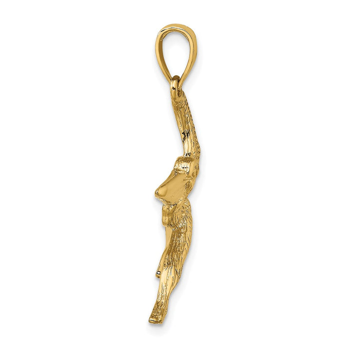 Million Charms 14K Yellow Gold Themed 2-D Flying Pelican Charm