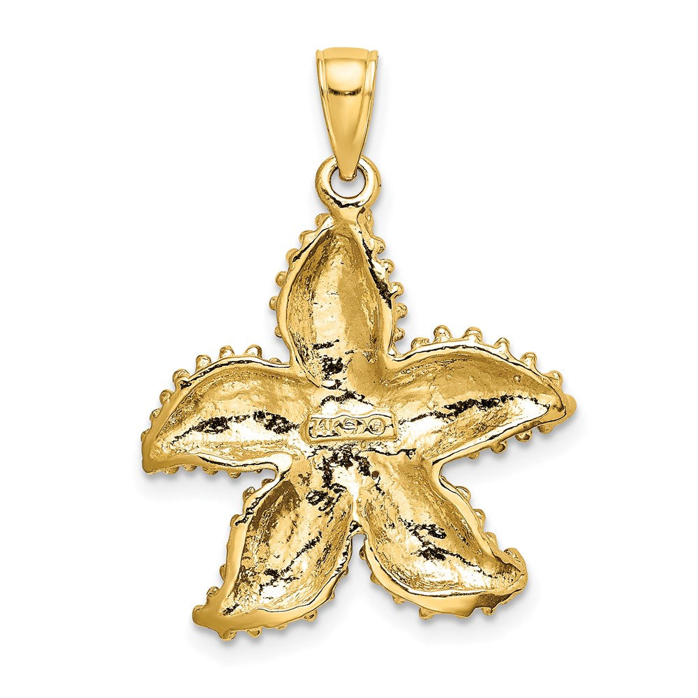 Million Charms 14K Yellow Gold Themed Beaded Nautical Starfish Charm