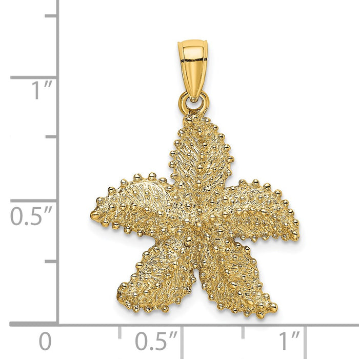 Million Charms 14K Yellow Gold Themed Beaded Nautical Starfish Charm