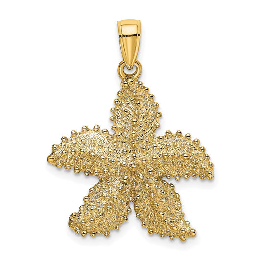 Million Charms 14K Yellow Gold Themed Beaded Nautical Starfish Charm