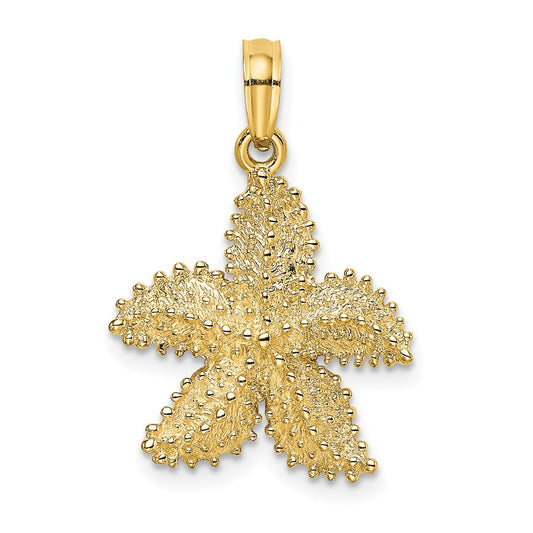 Million Charms 14K Yellow Gold Themed Beaded Nautical Starfish Charm