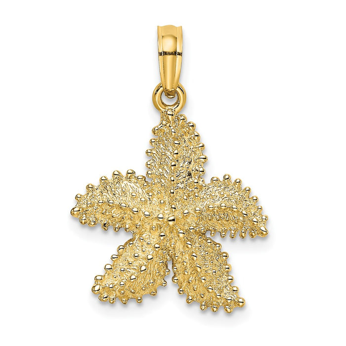 Million Charms 14K Yellow Gold Themed Beaded Nautical Starfish Charm