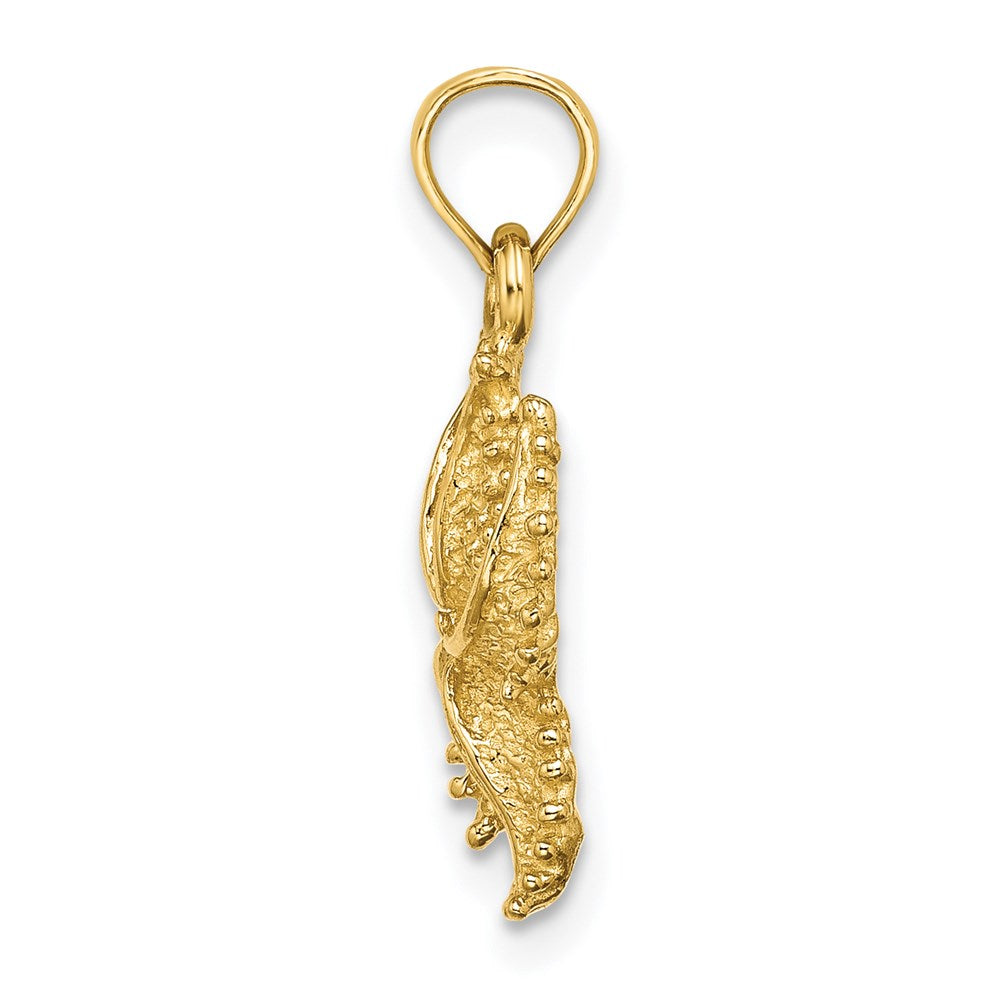 Million Charms 14K Yellow Gold Themed Textured Nautical Starfish Charm