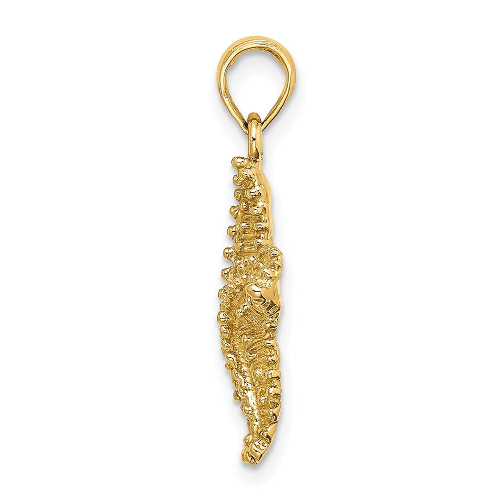 Million Charms 14K Yellow Gold Themed Nautical Starfish With Beaded Texture Charm