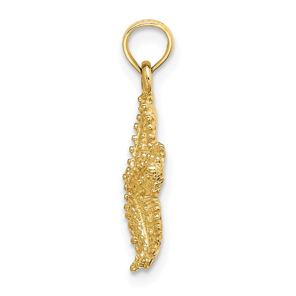 Million Charms 14K Yellow Gold Themed Nautical Starfish With Beaded Texture Charm
