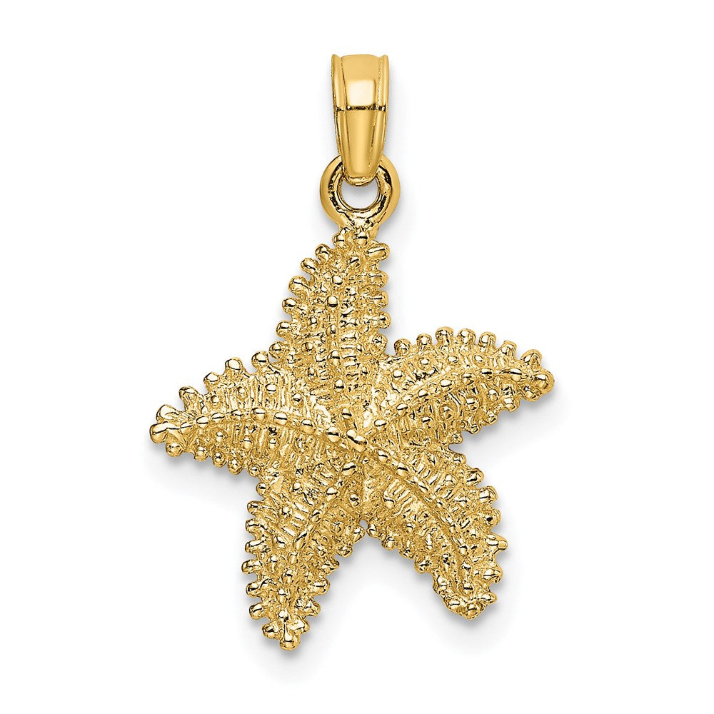 Million Charms 14K Yellow Gold Themed Nautical Starfish With Beaded Texture Charm