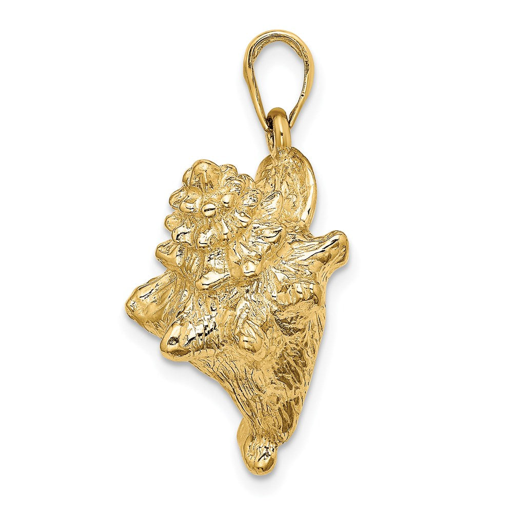 Million Charms 14K Yellow Gold Themed 3-D Conch Shell Charm
