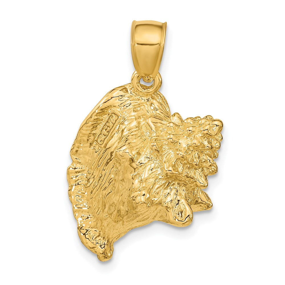 Million Charms 14K Yellow Gold Themed 3-D Conch Shell Charm
