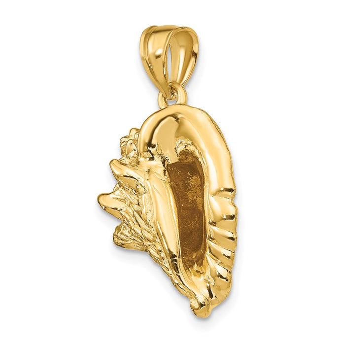 Million Charms 14K Yellow Gold Themed 3-D Conch Shell Charm