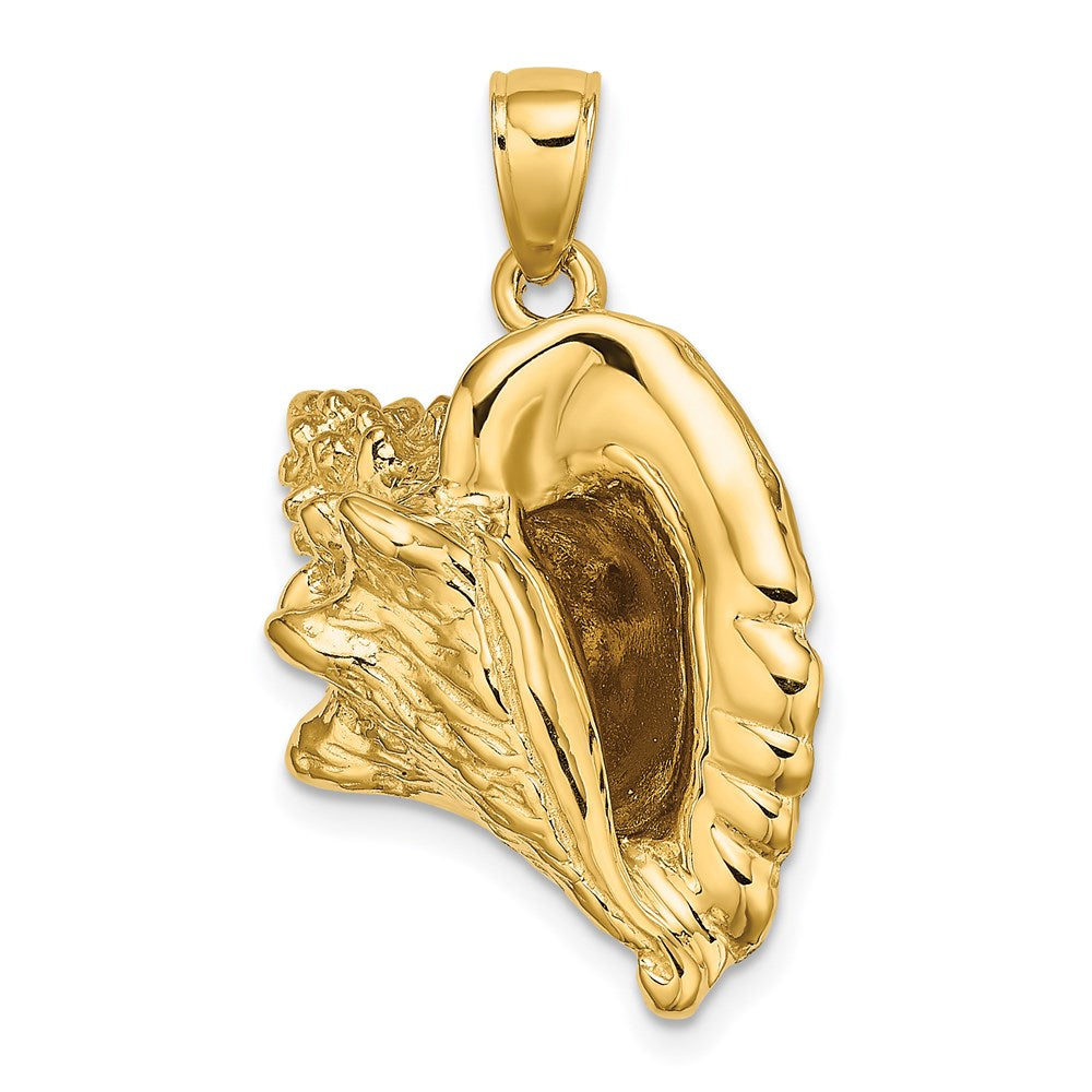 Million Charms 14K Yellow Gold Themed 3-D Conch Shell Charm