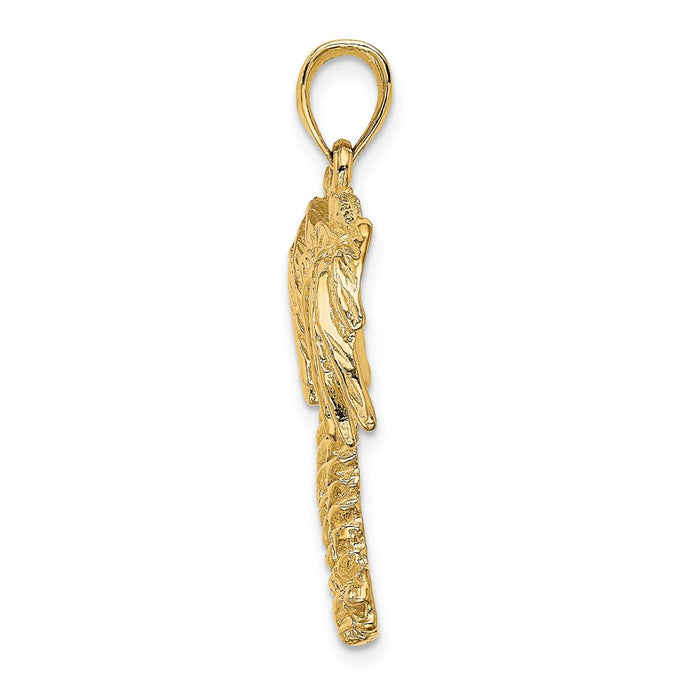 Million Charms 14K Yellow Gold Themed 2-D Couble Palm Tree Charm