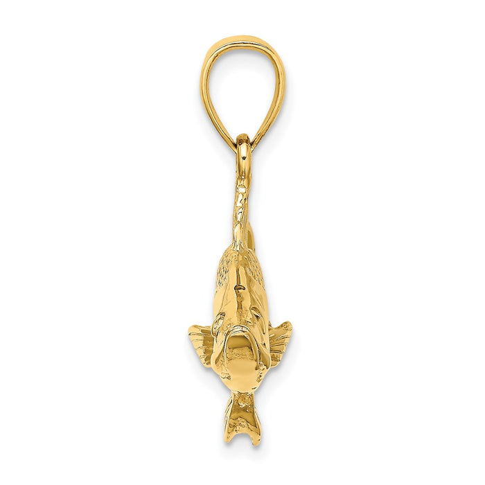 Million Charms 14K Yellow Gold Themed 3-D Tarpon Fish Charm