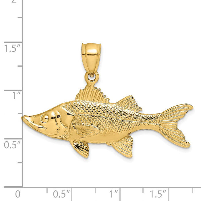 Million Charms 14K Yellow Gold Themed 3-D Tarpon Fish Charm