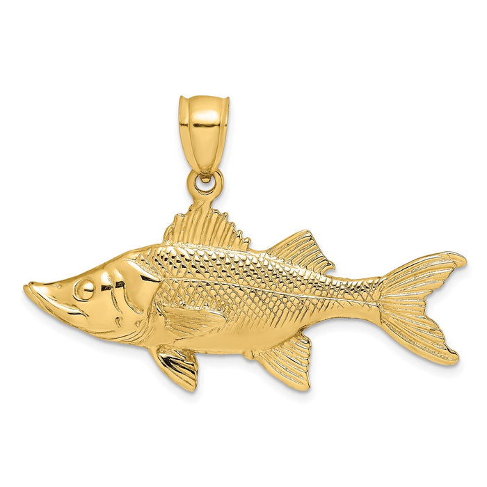 Million Charms 14K Yellow Gold Themed 3-D Tarpon Fish Charm