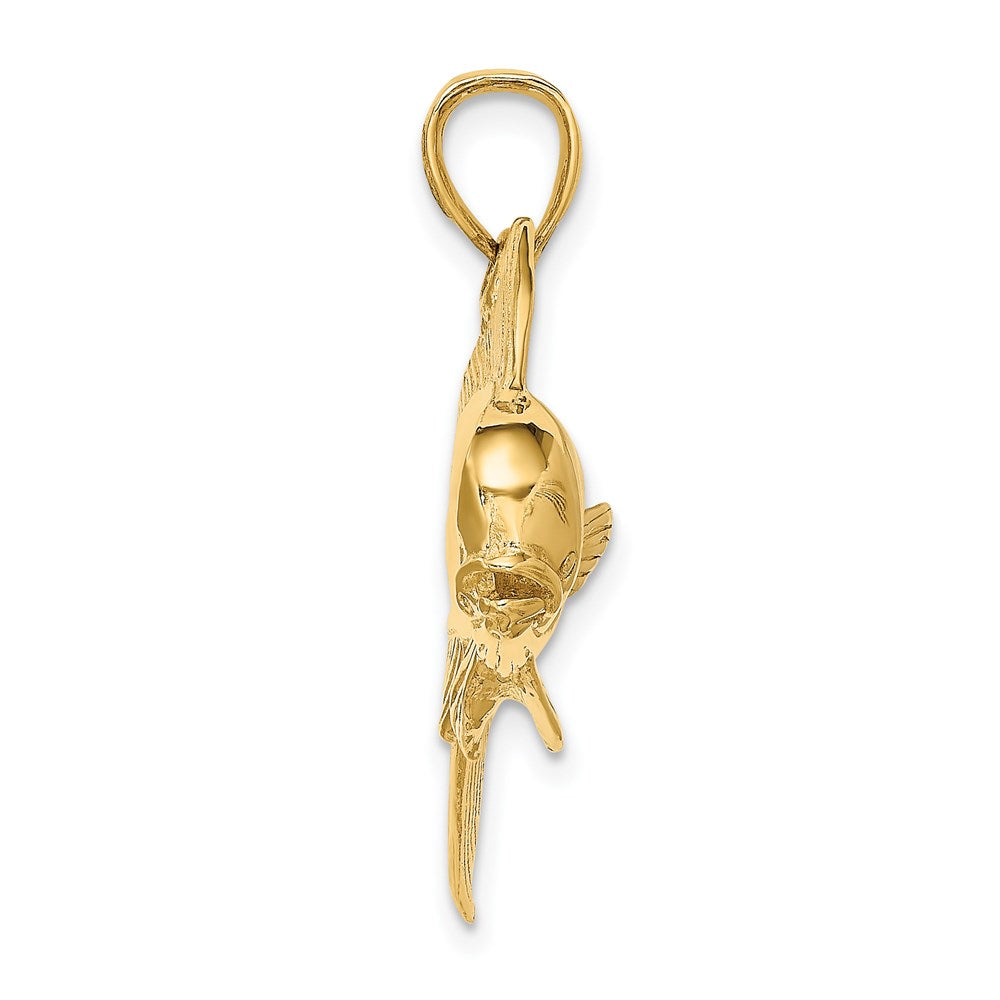 Million Charms 14K Yellow Gold Themed 2-D Male Dorado (Mahi-Mahi) Charm