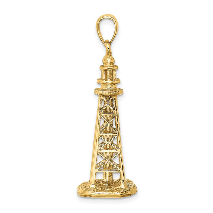 Million Charms 14K Yellow Gold Themed 3-D Sanibel Island Lighthouse Charm