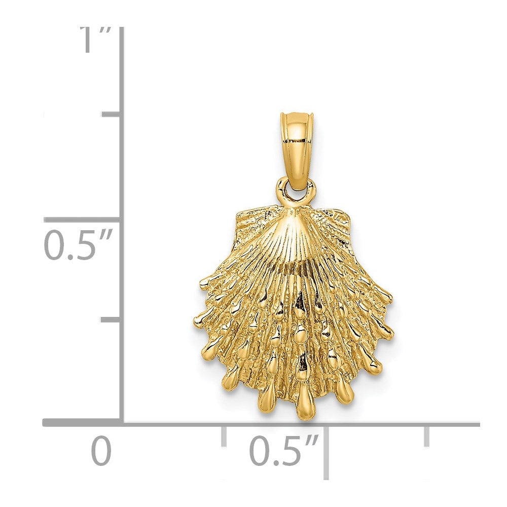 Million Charms 14K Yellow Gold Themed Lion'S Paw Shell Charm